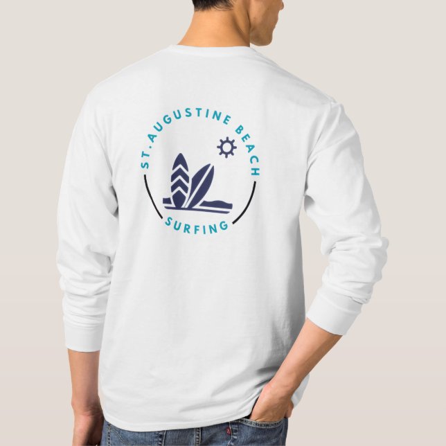 St. Augustine Beach Florida Surfing T - Shirt (Rückseite)
