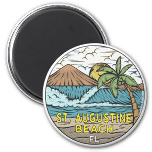 St Augustine Beach Florida Vintag Magnet