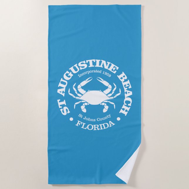 St. Augustine Beach (Krabbe) Strandtuch (Vorderseite)