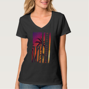 St Augustine Beach Vacation Florida Sunset Palm Us T-Shirt