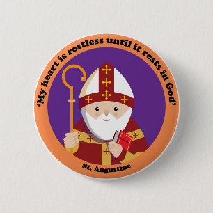 St Augustine des Flusspferds Button