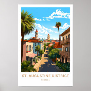St. Augustine District Florida Travel Print Poster