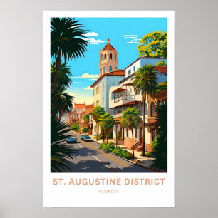 St. Augustine District Florida Travel Print Poster