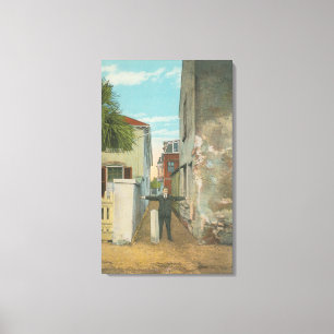 St Augustine, FL - Ansicht der Fiskus-Straße u. Leinwanddruck