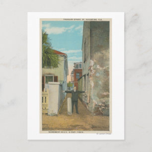 St. Augustine, FL - Ansicht Treasury Street & Postkarte