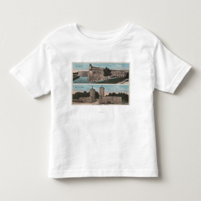 St Augustine, FL - Ansicht von ft. Marion u. Stadt Kleinkind T-shirt (Vorderseite)