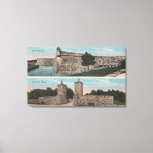 St Augustine, FL - Ansicht von ft. Marion u. Stadt Leinwanddruck