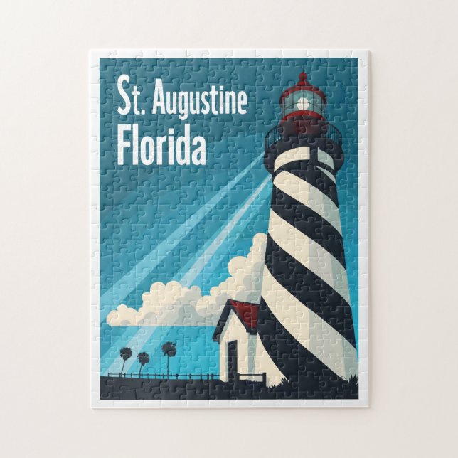 St. Augustine FL - Leuchtturm auf der Insel Anasta Puzzle (Vertikal)