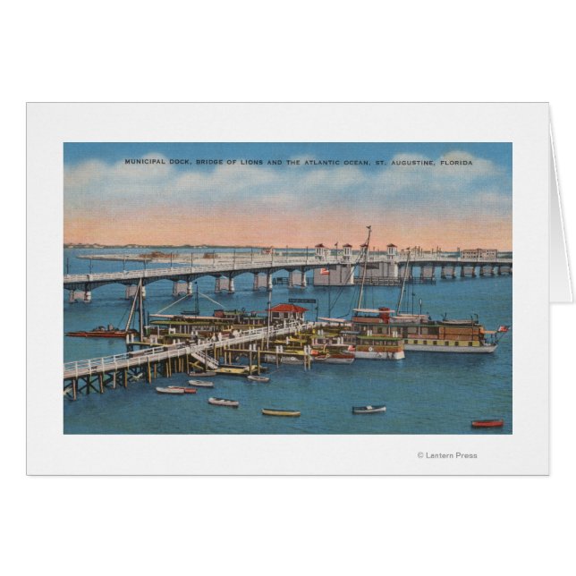St. Augustine, FL - Sicht auf die Brücke der Löwen (Vorderseite (Horizontal))