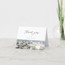 ST AUGUSTINE Fl Watercolor Skyline Danke Karte