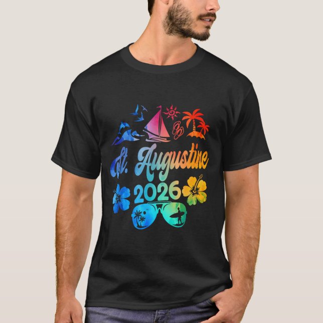 St. Augustine Florida 2026 Vacation Tie Dye Summer T-Shirt (Vorderseite)