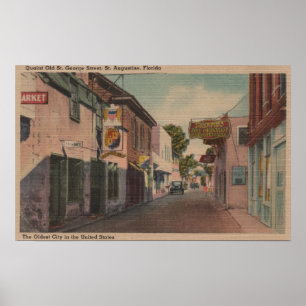 St Augustine, Florida - Ansicht von St- Georgest. Poster