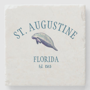 St Augustine Florida Est Beach Manatee Steinuntersetzer