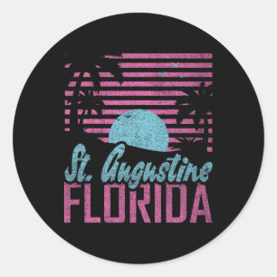 St. Augustine Florida Fl Zitrusstaat Miami Vibes  Runder Aufkleber