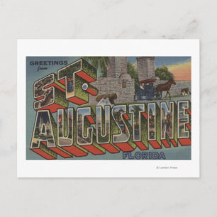St. Augustine, Florida - Große Briefmarkenszenen Postkarte