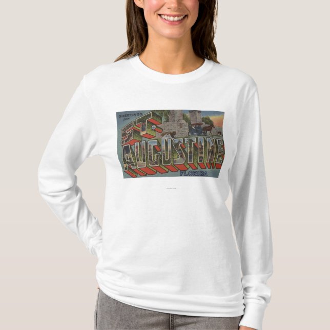 St Augustine, Florida - große Buchstabe-Szenen T-Shirt (Vorderseite)