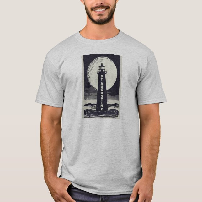 St. Augustine Florida Leuchtturm Mond T-Shirt (Vorderseite)