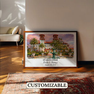 St. Augustine Florida Poster, Aquarell, Maßgeschne Poster
