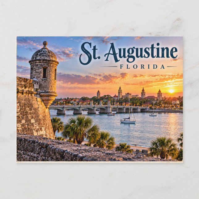 St. Augustine Florida Postkarte (Vorderseite)