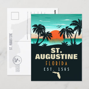 St. Augustine Florida Retro-Sonnenuntergang-Souven Postkarte