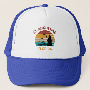 St Augustine Florida Retro Sunset Design Truckerkappe