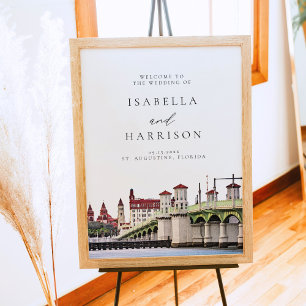 ST AUGUSTINE Florida Skyline Wedding Willkommen Poster