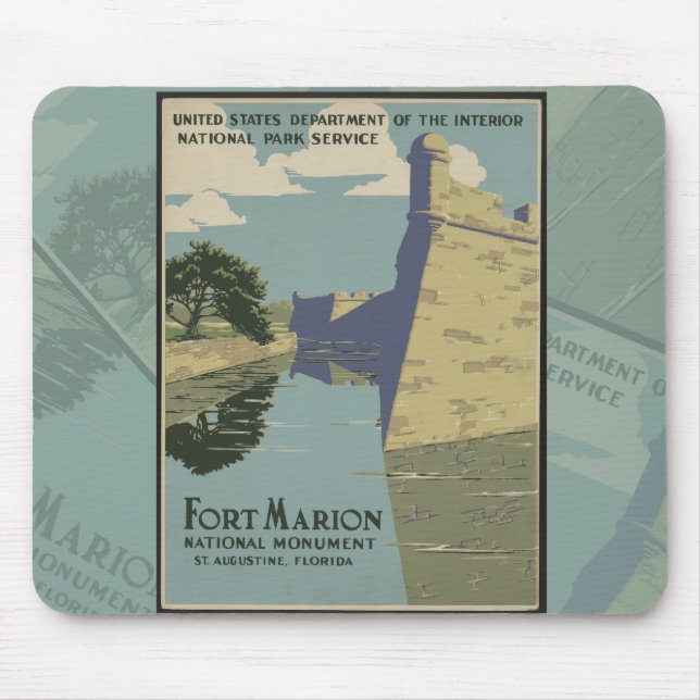 St. Augustine Florida Spanish Fort Marion Poster Mousepad (Vorne)