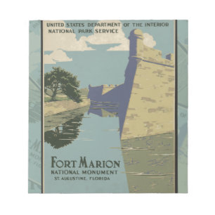 St. Augustine Florida Spanish Fort Marion Poster Notizblock