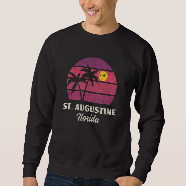 St. Augustine Florida Strandurlaub Retro Sommer V Sweatshirt (Vorderseite)