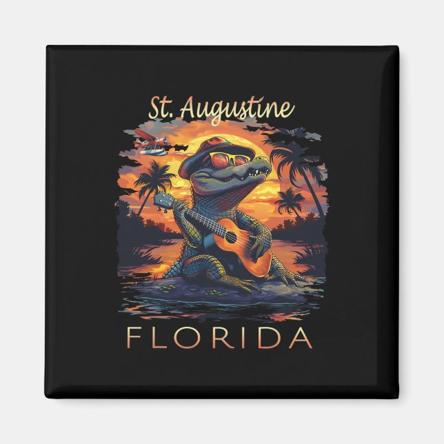 St. Augustine Florida Urlaub Süßer Alligator  Magnet (Vorne)