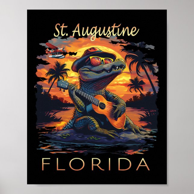 St. Augustine Florida Urlaub Süßer Alligator  Poster (Vorne)