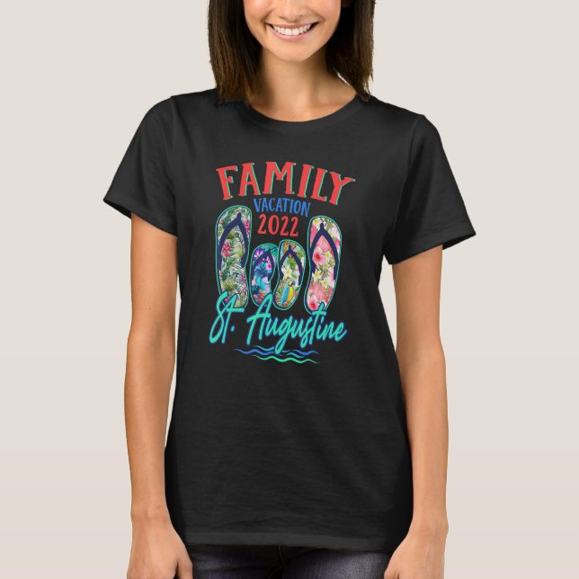 St Augustine Florida Vacation 2022 Flip Flops Fami T-Shirt (Vorderseite)