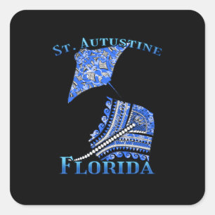 St. Augustine Florida Vacation Tribal Stingray Quadratischer Aufkleber