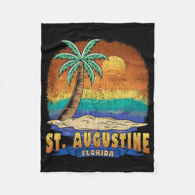 St. Augustine Florida Vintag Distressive Souvenir Fleecedecke (Vorderseite)