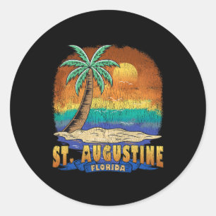 St. Augustine Florida Vintag Distressive Souvenir Runder Aufkleber