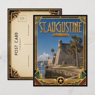 St. Augustine Florida Vintage Art Deco Golden Age Postkarte