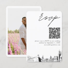 St Augustine Florida Wedding RSVP QR Code Small Begleitkarte