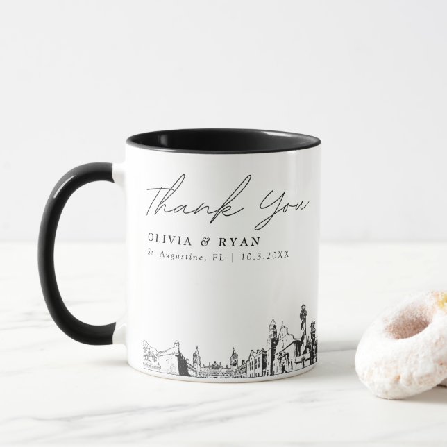 St. Augustine Hochzeit Personalisierter Kaffee Tasse (Mit Donut)