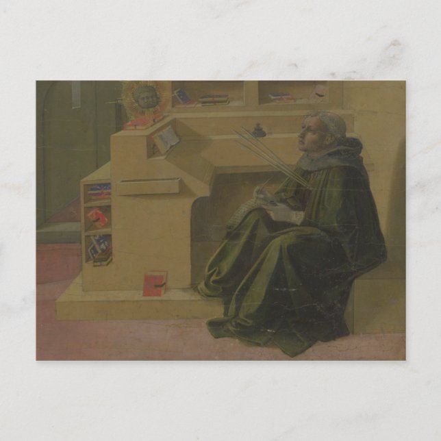 St. Augustine in seiner Studie (Predella of the Ba Postkarte (Vorderseite)