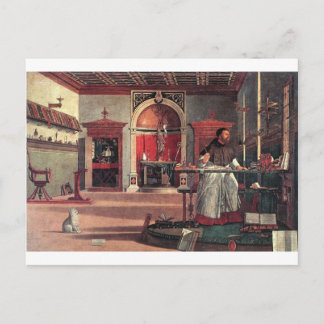St. Augustine in Seiner Studie - Vittore Carpaccio Postkarte