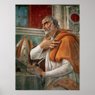 St Augustine in seiner Zelle, c.1480 Poster