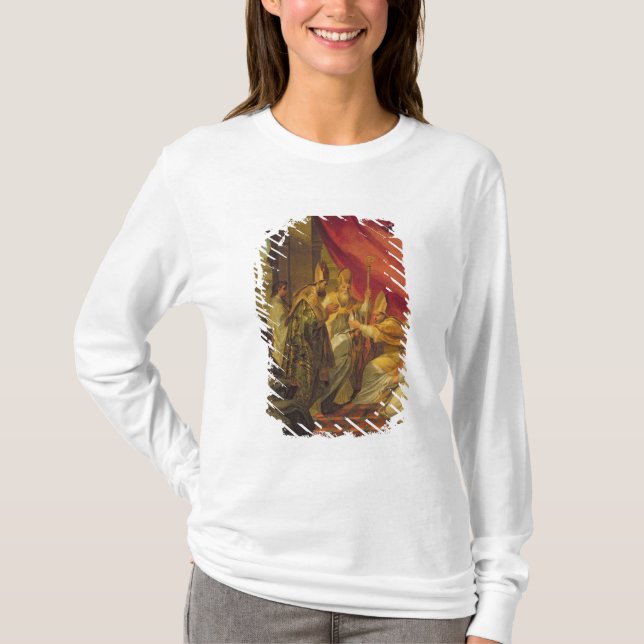 St Augustine ordinierte als der Bischof T-Shirt (Vorderseite)