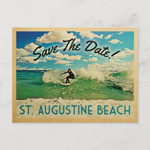 St Augustine Save the Date Florida Surfing Ankündigungspostkarte