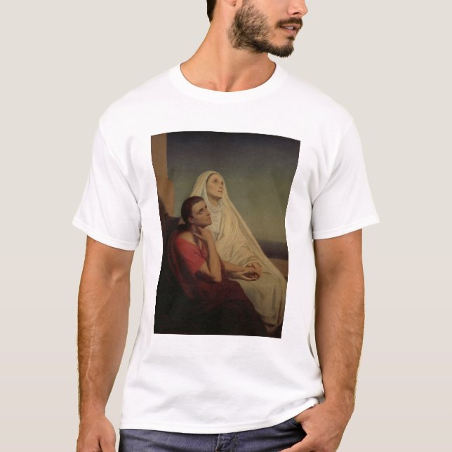 St Augustine und sein Mutter St. Monica, 1855 T-Shirt (Vorderseite)