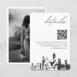St. Augustine Wedding Modern Details QR Code Begleitkarte