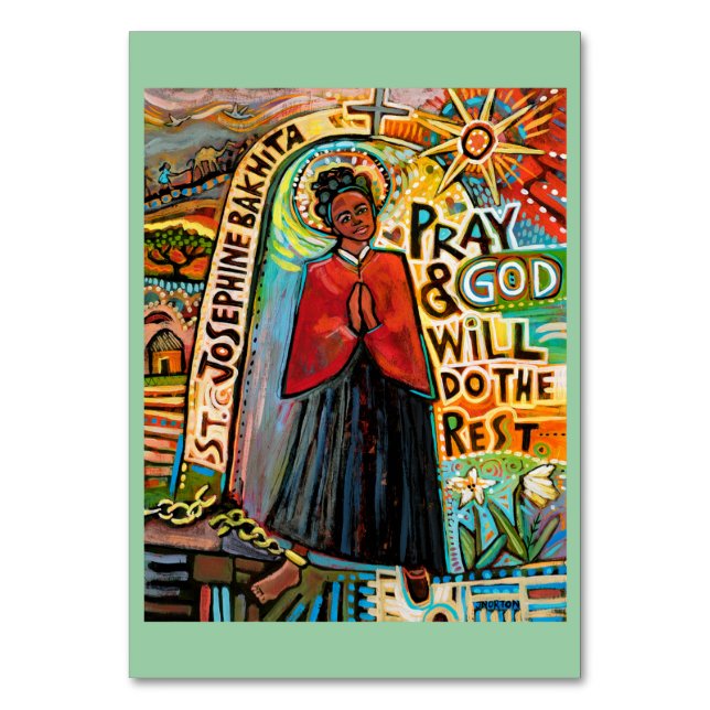 St. Bakhita Gebetskarte Tischnummer (Vorderseite)