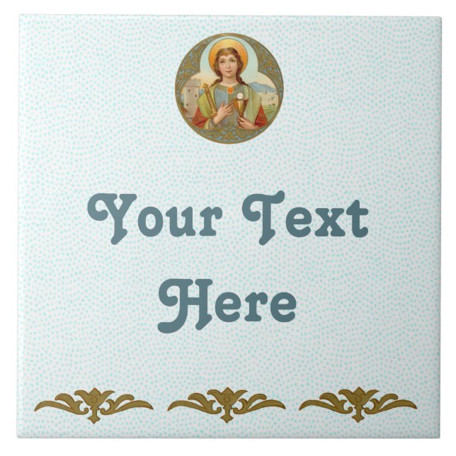 St. Barbara (BK 001) Keramik Tile 2 Fliese (Vorderseite)