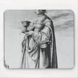 St. Barbara, geätzt von Wenceslaus Hollar, 1647 Mousepad