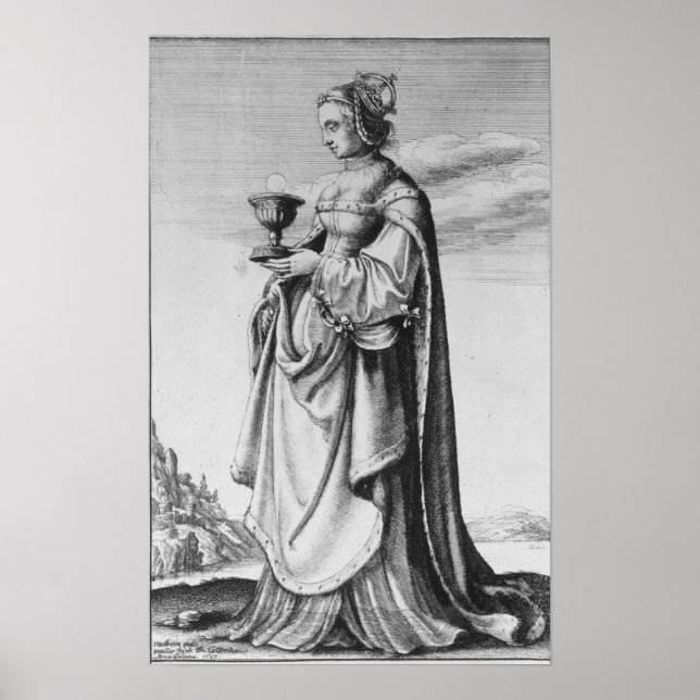 St. Barbara, geätzt von Wenzelaus Hollar, 1647 Poster (Vorne)