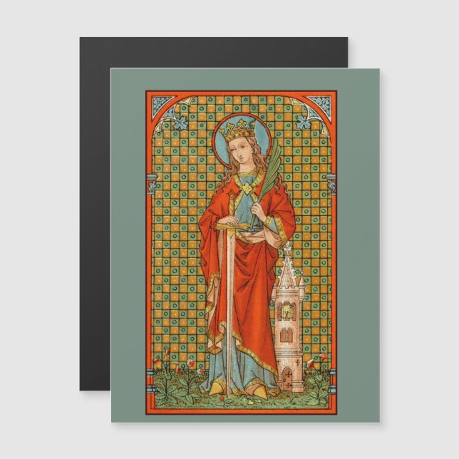 St. Barbara (JP 01) 4,25"x5,6" Magnetkarte (Vorne/Hinten)